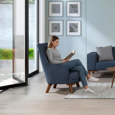 Luxus Polster Textil Lehnstuhl Einsitzer Fauteuil Polstermébel blo.
