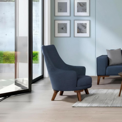 Luxus Polster Textil Lehnstuhl Einsitzer Fauteuil Polstermébel blo.
