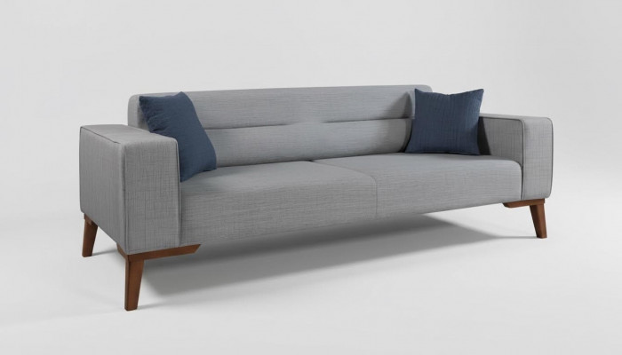 Këssen Sëtz Canapé 3-Sëtz Gro Sofas Sofaen Couchen Textil Stof Drësëtz Stof