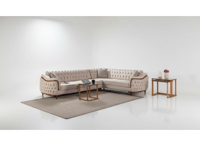 Ecksofa Wunnlandschaft Chesterfield Canapé Polstersofa Couchen Miwwelen