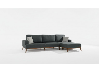 Eckcouch L-Form Garnitur Textil Sëtz Wunnzëmmer Polstermébel Eck Sofa