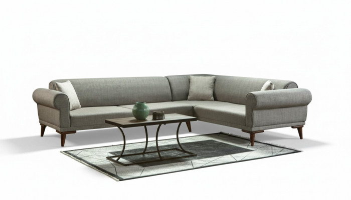 Ecksofa L-Form Couch Polsterung Luxus Wunnzëmmer Soft Style Sofa Gro