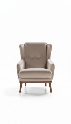 Beige Design Sëtz Einsitzer Wunnzëmmer Textil Stil Holz Miwwelen