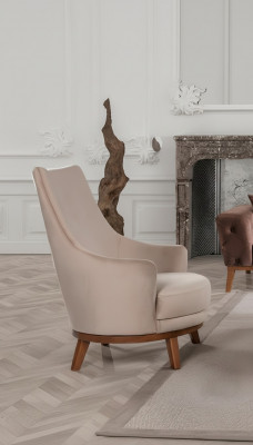 Sëtzpolster Miwwelen Wunnzëmmer Einsitzer Relax Textil Lounge Lehnstull Beige