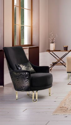 Luxus Design Fauteuil 1-Sëtzer Textil Lounge Club Polster Miwwelen