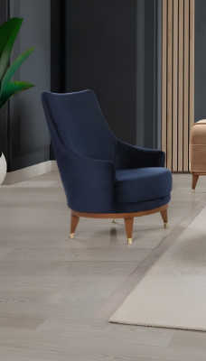 Modernt Aarmstull Wunnzëmmer 1 Sëtz Designer Lounge Faarf blo Holz