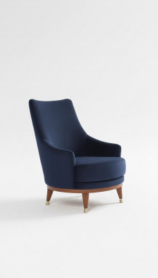 Modernt Aarmstull Wunnzëmmer 1 Sëtz Designer Lounge Faarf blo Holz