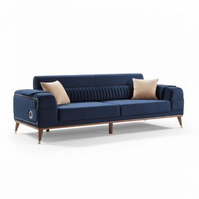 Luxus Bloen Canapé Drësëtzer Design Sofas Möbel Stoff Textil Samett