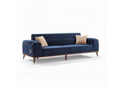 Luxus Bloen Canapé Drësëtzer Design Sofas Möbel Stoff Textil Samett