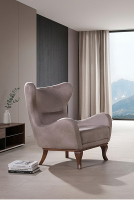 Moderne Sëtzgeleeënheet Eenzelstull Designer 1 Sëtzgeleeënheet Polstersëtz Textilstoff Beige