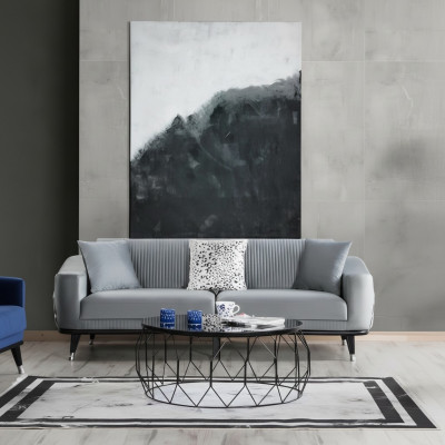 Grouss Design Canapé Sofa Samett Dräisëtzer Luxus Couchen Miwwelen Sofaen Stoff Textil