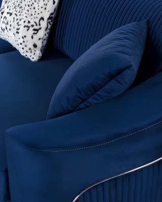 Bloen Design Canapé Dräisëtzer Luxus Sofa Samt Miwwelen Stoff Textil