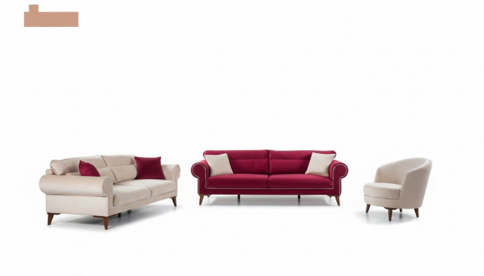 Garnitur Set Sofagarnitur 3+3+1 Setzer Sofas Sessel Stoff 3tlg Couchen
