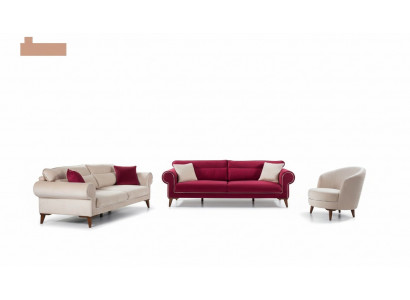 Garnitur Set Sofagarnitur 3+3+1 Setzer Sofas Sessel Stoff 3tlg Couchen