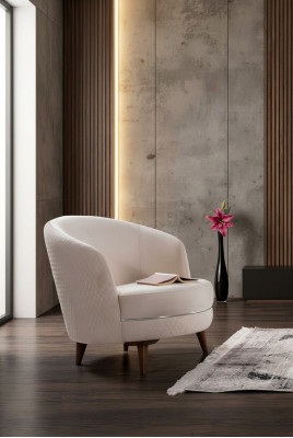 Beige eleganten Eenzelsëtz Sessel Design Stuff Polstermöbel