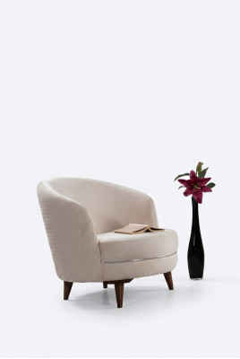 Beige eleganten Eenzelsëtz Sessel Design Stuff Polstermöbel