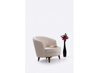 Beige eleganten Eenzelsëtz Sessel Design Stuff Polstermöbel