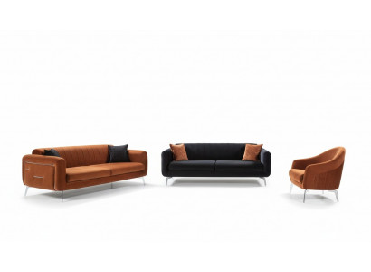 Canapé Ensemble 3+3+1 Sëtzer Canapéë Fauteuil Luxus Stëff Wunnzëmmer Design