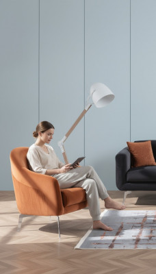 Design Sofa Sessel Couch Poli 1-Sëtzer Textil Eenzelstull Nei a bronger Faarf