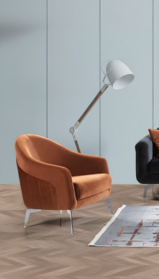 Design Sofa Sessel Couch Poli 1-Sëtzer Textil Eenzelstull Nei a bronger Faarf