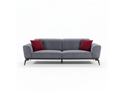 Sofa 3 Sëtzer Sofasen Stoff gro Textil Polster Wunnzëmmer Textil Grouw