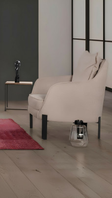 Moderne Fotell 1 Sëtz Wunnzëmmer Stoff Polyester Stil Faarf Beige