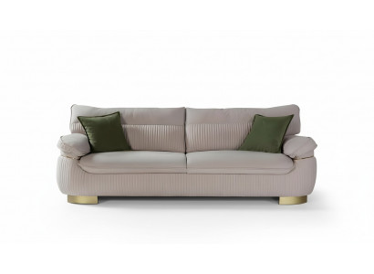 Modern Sofae 3 Sëtz Weich Canapé Polster Design Wunnzëmmer Beige
