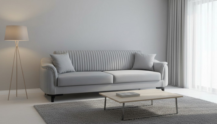 Groue Canapé Wunnzëmmer Dräisëtzer Sëtzpolster Sofa Miwwelen Samt Holz