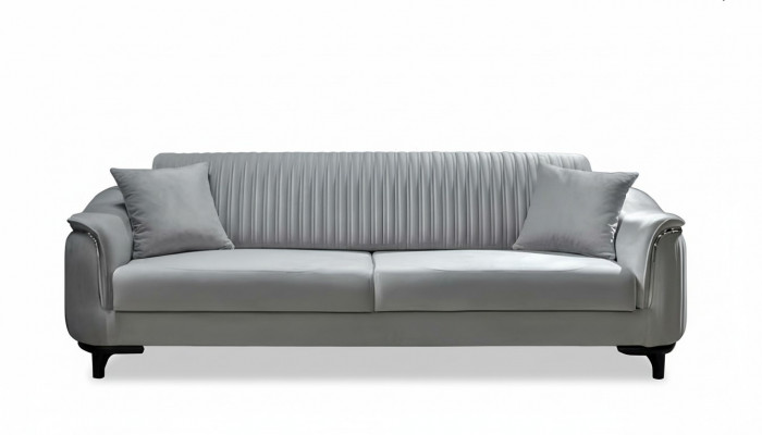 Groue Canapé Wunnzëmmer Dräisëtzer Sëtzpolster Sofa Miwwelen Samt Holz