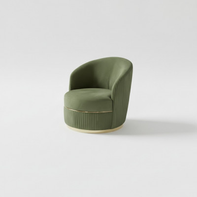 Moderner ronnege Fauteuil Eenzesëtzer Polster Designer Textil Stoff.