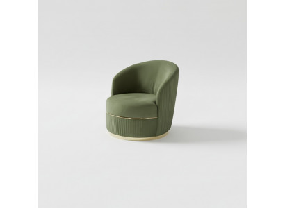 Moderner ronnege Fauteuil Eenzesëtzer Polster Designer Textil Stoff.