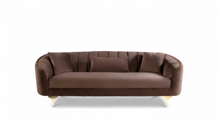 Wunnzëmmer Sofa 3 Sëtz Couchen Sofas Gepolstert Couch Stoff Miwwelen Ariichtung