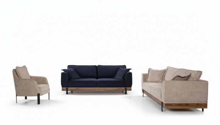 Sofa Garnitur Sofa Fauteuil Sofas Dräisëtzer 3+3+1 Sëtzer Garnitur Modern