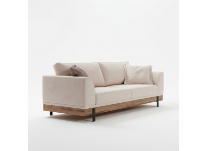 Design Couch 3 Sëtz Polster Sofa Modern Sofas Zëmmer Miwwelen Beige