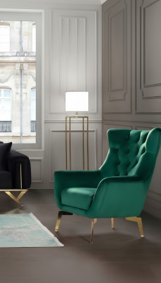 Luxus Fauteuil Eenzelsëtz Modern 1 Sëtz Polster Designer Textil Stoff