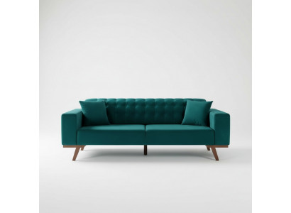 Schwaarzt Sofa 3-Sëtzer Textil Couch Drësëtzer Polstermöbel