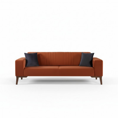 Orangen Dräisiichter Canapé Elegante Sofa Sëtzmiwwel Wunnzëmmer Samt