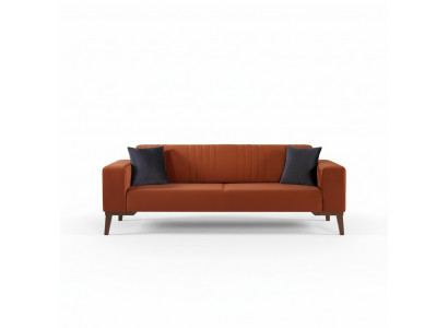 Orangen Dräisiichter Canapé Elegante Sofa Sëtzmiwwel Wunnzëmmer Samt