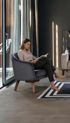 Modernt Sesselen 1 Sëtz Designer Eenzetzer Gepolstert Textil Miwwelen