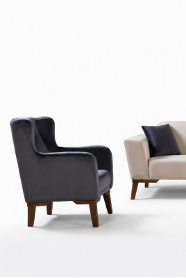 Luxus Still 1-Seetzer Designer Still Einsëtzer Textil Polstersmoyen Möbel