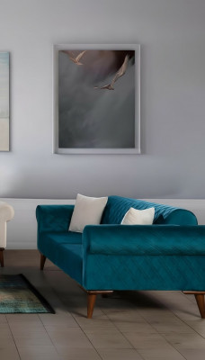 Türkis Dräisëtzer Canapé Elegante Sofa Wunnzëmmer Sëtzmöbel Samt