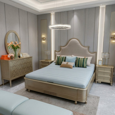 Schlofzëmmer Design Bett Set Garnitur Better 2x Nuetsdësch 3tlg. Miwwelen Komplett