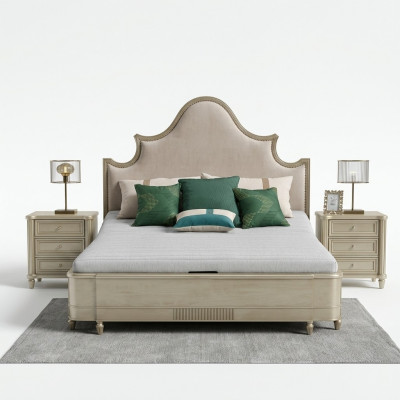 Schlofzëmmer Design Bett Set Garnitur Better 2x Nuetsdësch 3tlg. Miwwelen Komplett