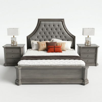 Schlofkummer Eebett Design Duebelbett Chesterfield Bett Polster Better Miwwelen