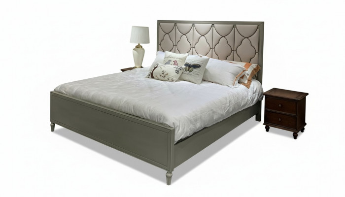Premium duebelt Bett am klassesche Design mat beiger Liederastattung