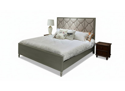 Premium duebelt Bett am klassesche Design mat beiger Liederastattung