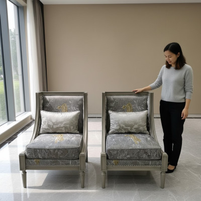 Fotell Luxus Polster Designer Textil 1-Sëtzer Polster Sëtz Einsëtzer Miwwel nei