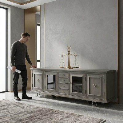 Konsole Schaf Lowboard Miwwelen Schief Anrichte Wunnzëmmer Sideboard Holz Gro
