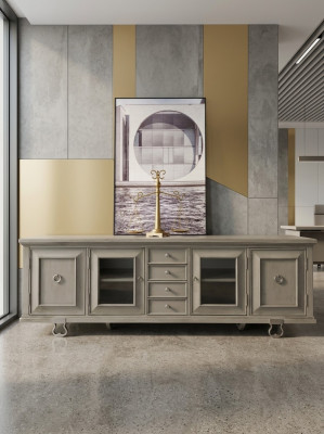 Konsole Schaf Lowboard Miwwelen Schief Anrichte Wunnzëmmer Sideboard Holz Gro