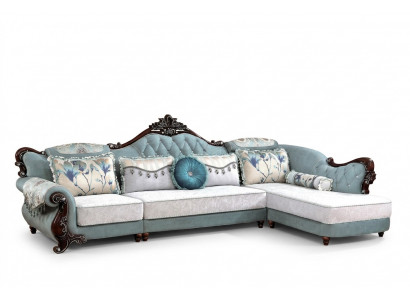 Klassesch Textil Couch Chesterfield Eckcanapé Eckpolster Polster Canapé